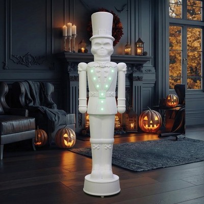 6 FT Lighted Halloween Skeleton Nutcracker DIY Paint Yourself
