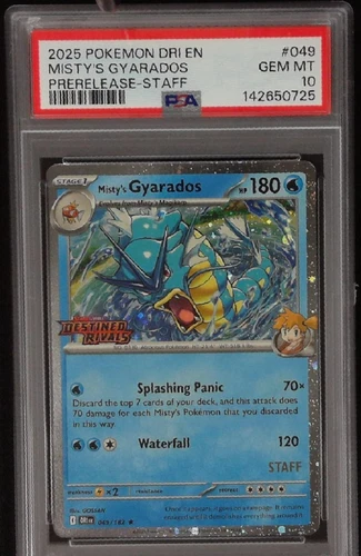 2025 Misty's Gyarados 49 Pokemon Pre-release Staff Promo PSA 10