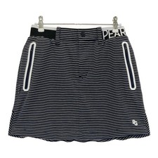 Size:0 PEARLY GATES 2024 MODEL STRETCH SKIRT BORDER PATTERN NAVY Used STST-0
