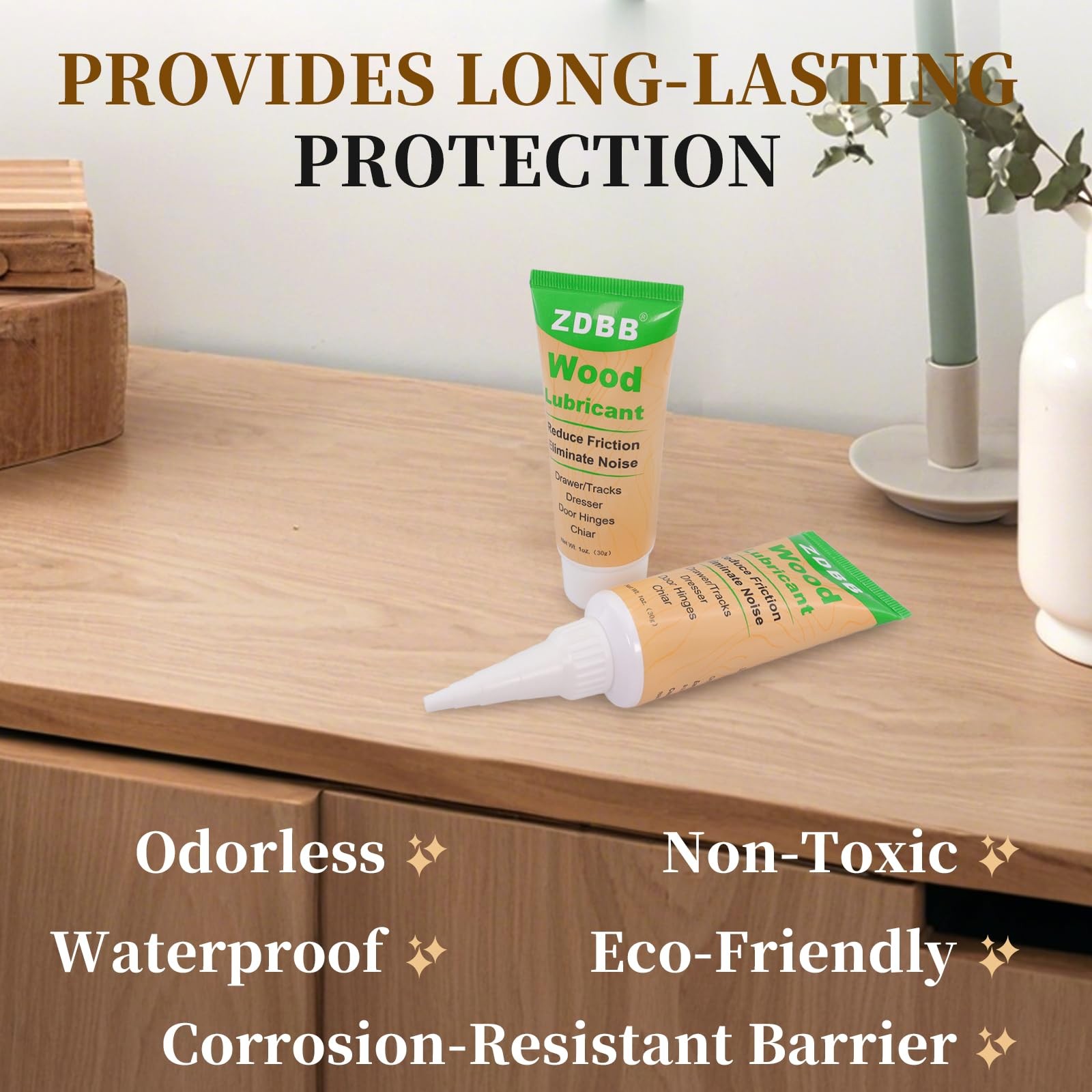 ZDBB Wood Drawer Wax Lubricant Paste Door-Ease 1-Pack 