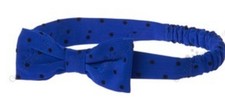 NWT Infants O/S Gymboree BEST IN BLUE Royal Blue/Black Polka Dot BOW headband