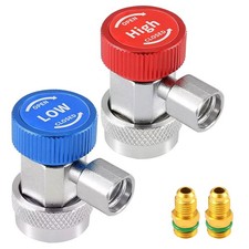 2x A/C R134A Quick Coupler Adapter Car High&Low Side HVAC SAE Male Flare Parts