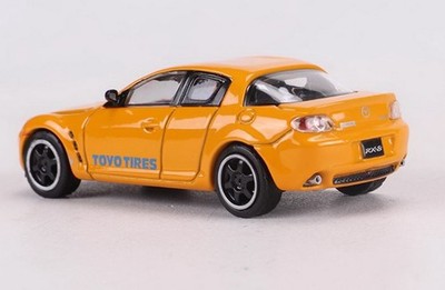 DCT 1/64 Scale Mazda RX-8 Yellow Diecast Car Model Toy Collection