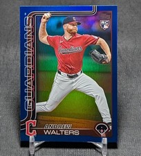 Andrew Walters Blue Foil /150 Rookie RC 2025 Topps Series 2 Card #637 Guardians. rookie card picture