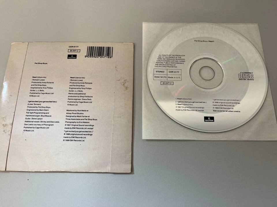 Pet Shop Boys – Heart - Maxi CD Single © 1988 - Bild 2 von 2