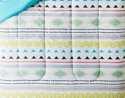 Geometric Twin XL Mixed Global Chevron Reversible Comforter Dorm Bed