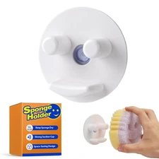 Sponge Holder For Scrub Daddy Mommy, Bathroom Kitchen Sink Caddy Sponge Holde...