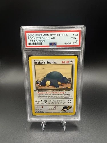 2000 POKEMON GYM HEROES 1ST EDITION #33 ROCKET'S SNORLAX PSA 9