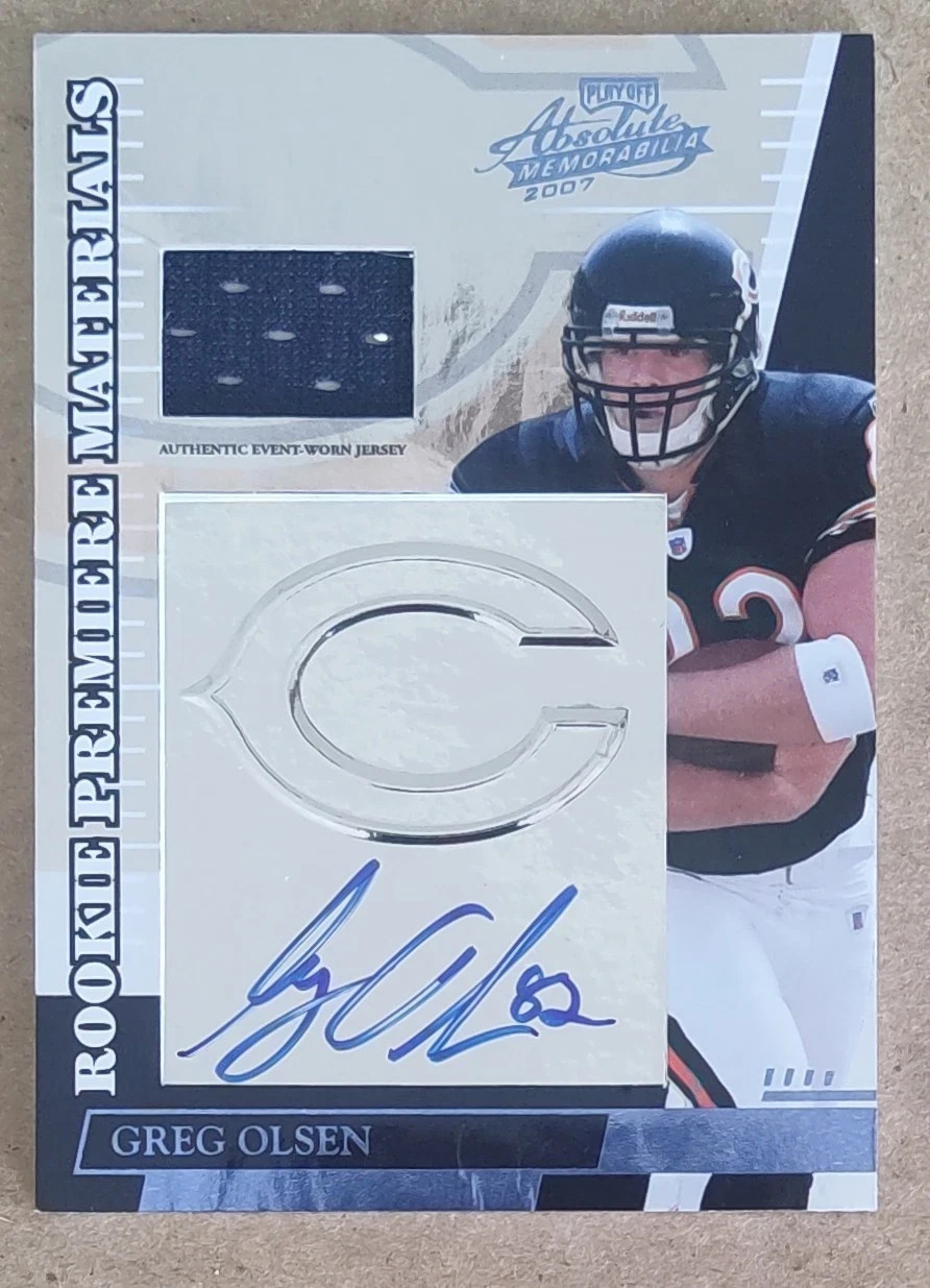 Greg Olsen Playoff Absolute Memorabilia Rookie Premiere Materials #255 Autograph