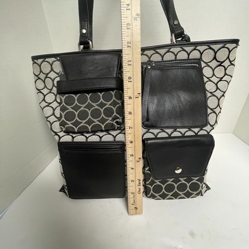 Nine West Shoulder Handbag Purse Gray Black - Picture 11 of 14