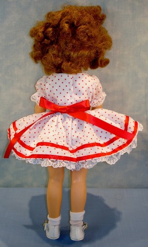 1950's Ideal 17" Shirley Temple Doll, Flirty Eyes, Red/White Polka Dot Dress - Picture 2 of 7