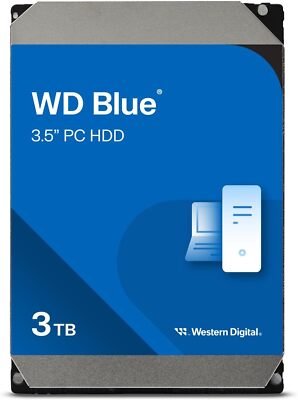 WD Blue 3TB PC Internal HDD - 5400 RPM SATA 6 Gb/s 64 MB Cache 3.5'' WD30EZRZ