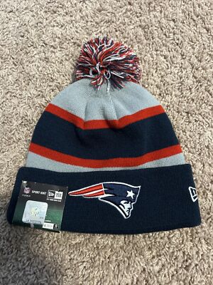 NWT New England Patriots New Era knit pom hat 2013 AUTHENTIC
