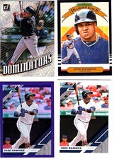 JOSE RAMIREZ 2019 DONRUSS DOMINATORS HOLO PURPLE DIAMOND KINGS & BASE 55