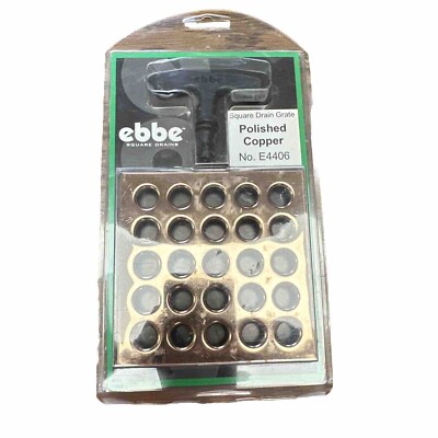 Ebbe Square Shower Drain Copper Finish Body,  Grate And Puller New In Package