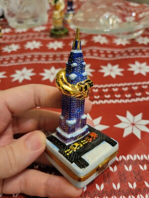 Limoges Peint Main Empire State Building Trinket Box