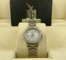 Rolex Oyster Perpetual Ladies 26mm White Pearl 1.75ct Genuine Diamonds 176200 8