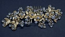 Gold tone hair comb bridal wedding crystal rhinestone hair accessories ha1927