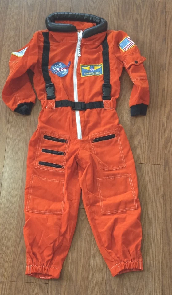 Talla 4-6 Vestir para Niños NASA Talla Personalizada Color Naranja Fingir Astronautas Foto 2 de 4
