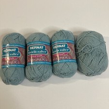 Lot of 3 Skeins Bernat Handicrafter Aquamarine Cotton Yarn 1 3/4 Ounce 50g New