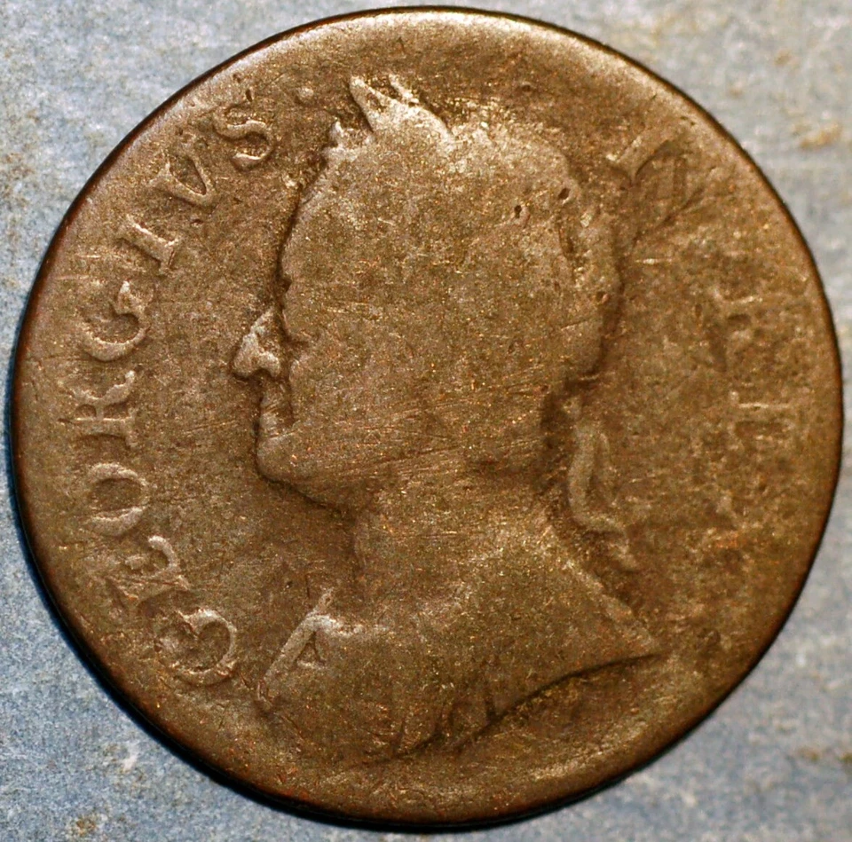 1754 Great Britain George Farthing copper KM#581.2 - Image 2 of 2