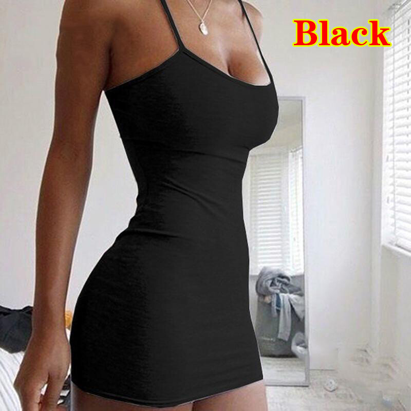 Spaghetti Strap Nightclub Party Summer Backless Strapless Bodycon A-line Mini Dress