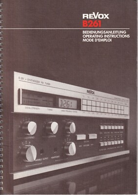Bedienungsanleitung-Operating Instructions für Revox B 261