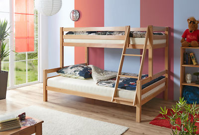 Etagenbett Doppelbett Stockbett Maxim teilbar Buche massiv Natur 90/140 x 200 cm
