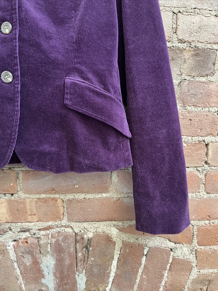 Chaqueta para mujer Ralph Lauren vintage, talla 8, corduro de algodón púrpura Foto 4 de 4