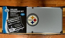 NFL Siskiyou Sports Fan Shop Pittsburgh Steelers Steel Tailgater BBQ Set w/Ca...