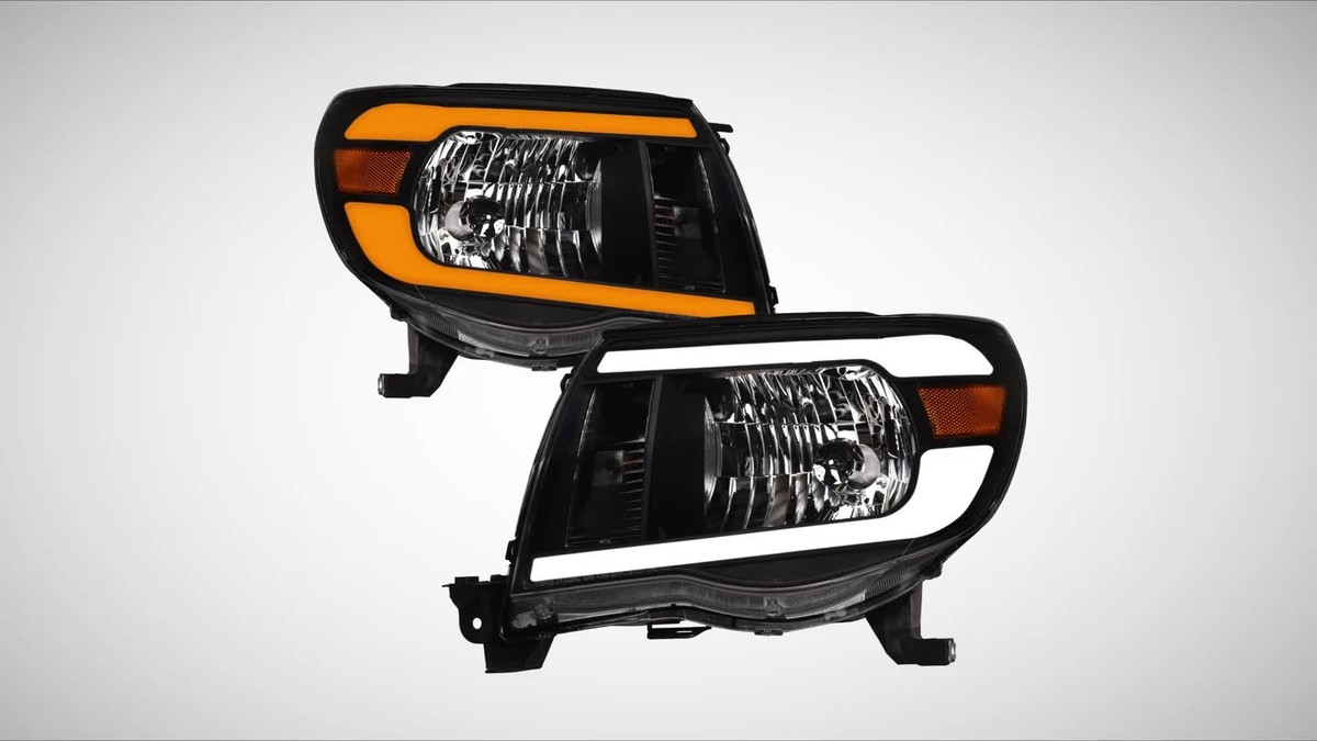 Switchback Sequential For 05-11 Tacoma Blk LED Headlights Am+