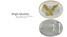 Western American Eagle Engraved Belt Buckle Fits 1-1/2" 38mm Belt