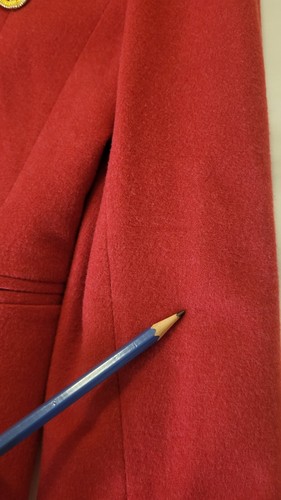Vintage womens Louis Feraud Red Military Jacket Size 6 Wool cashmere Coat Blazer - Foto 22 di 22