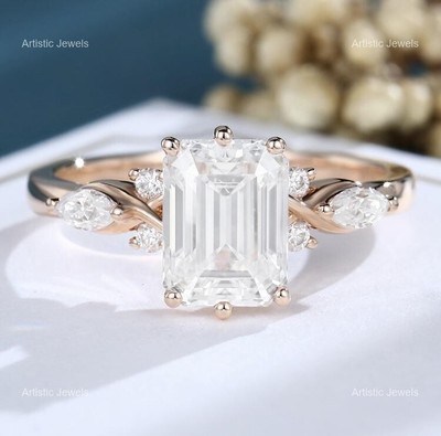 Sandstone Gemstone Moissanite 925 Silver Anniversary Stackable Ring US All Size