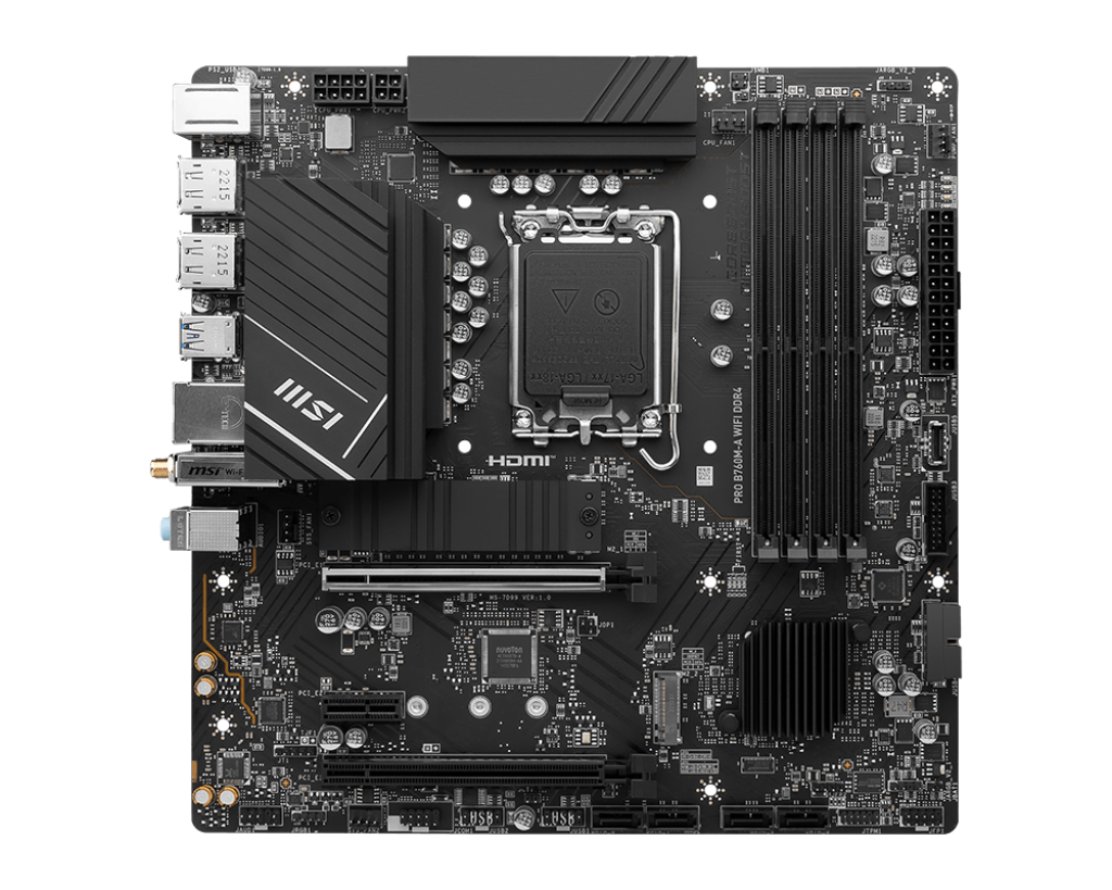 MSI PRO B760M-A WIFI DDR4 LGA1700 Intel B760 SATA 6Gb/s micro ATX