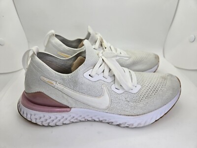 Nike Epic React Flyknit 2 Shoes Women s 9 White Pink Running Athletic Sneakers