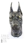 Great Dane cropped, dog head urn made of Resin, ArtDog, USA