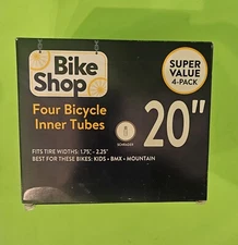 (4)Bike Shop Bicycle Inner Tubes 20" X 1.75 2.25 Mountain BMX Kids BOX Of 4