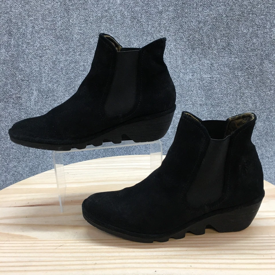 Fly London Botas Mujer 42 Phil Chelsea Negras Pull On Informal Cuña P500426032 Foto 2 de 4