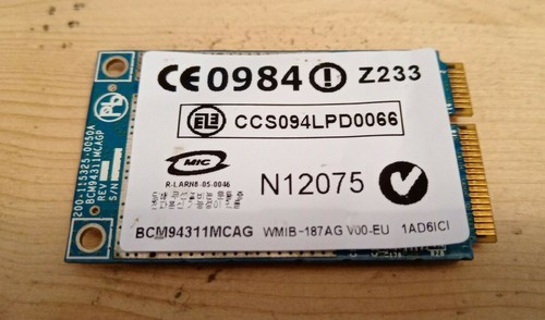 Carte Wifi HP / BROADCOM BCM94311MCAG / 395263-002 / 407160-002 - Photo 2/2