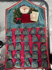 Vintage Christmas Advent Calendar Count Down Handmade Felt E