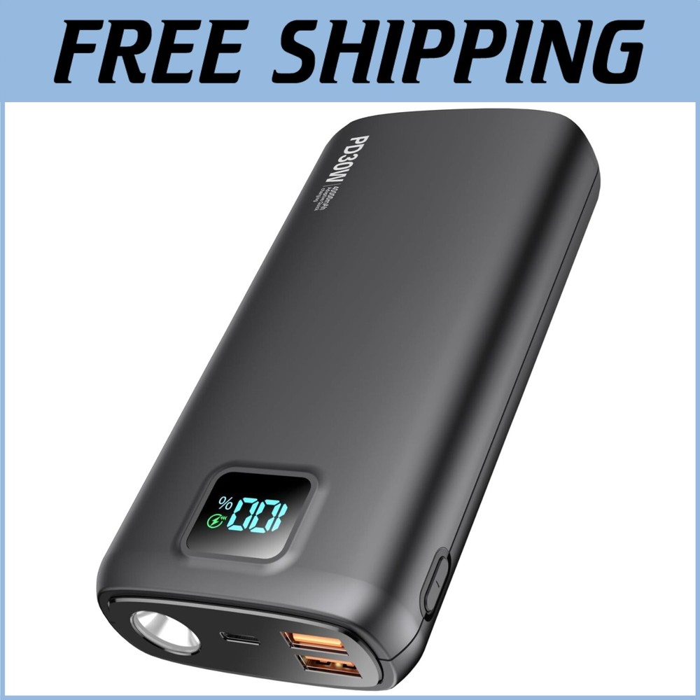 High-Capacity 40000mAh Power Bank with Auto Shut-off and Built-In Flashlight for Emergency Safety