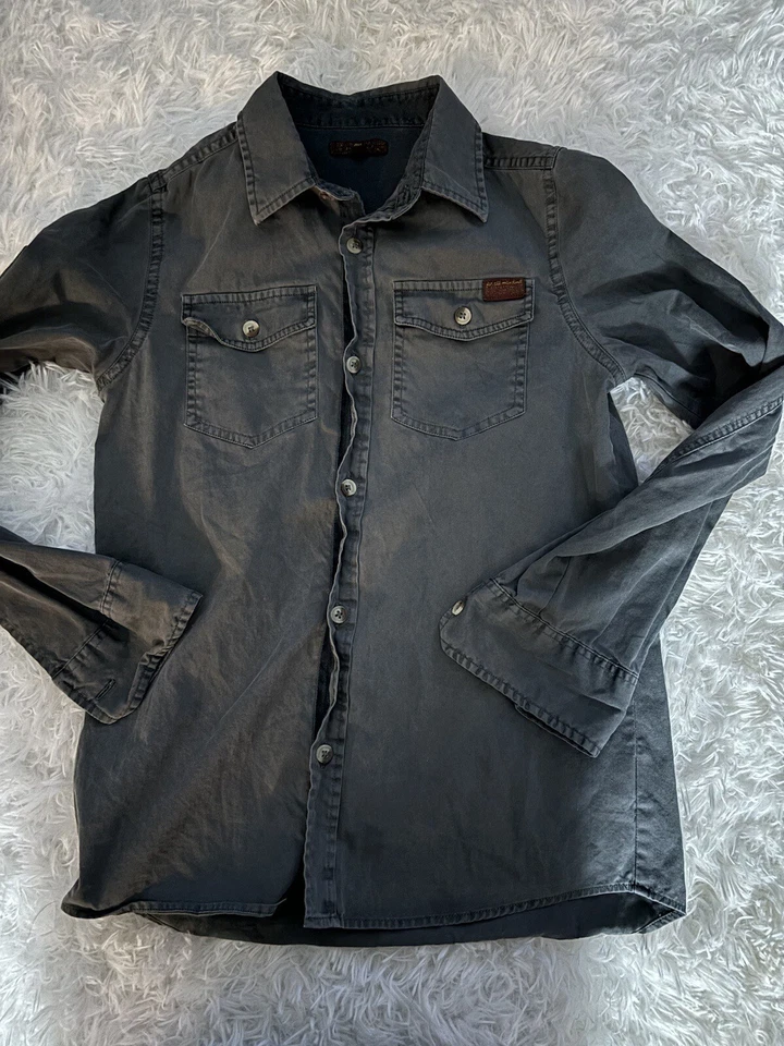Seven For All Mankind Boys talla Camisa estilo Oxford con botones gris M. Lindo Foto 3 de 4