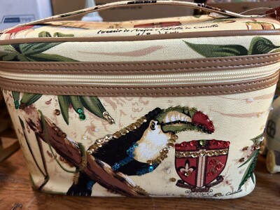 Modella Living Things Fabric Makeup Bag Case Sequins NWT
