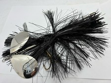 10” Musky Mayhem Double Cowgirl Black Nickel Bucktail Spinner Musky Lure
