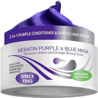 VITAMINS Haarkosmetik lila Maske für Brassy 250 ml (1er Pack), blau 