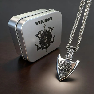 #ad Stainless Steel Nordic Odin Viking Rune Pendant Necklace For Men Viking Jew $27.99