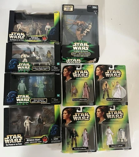 Star Wars POTF Leia Lot of 9 Sealed Sets Jedi Spirits Droids Skiff Kenner 90s