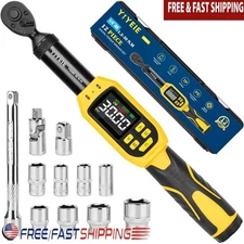 1/4 Digital Torque Wrench 13.5-265 in-lb ±1% Accuracy 12PC Set MTB Motorcycle US