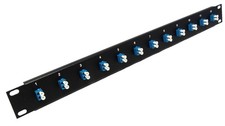 12 Port LC Fiber Patch Panel Singlemode Blue Coupler Loaded 1U 19 Inch Rack